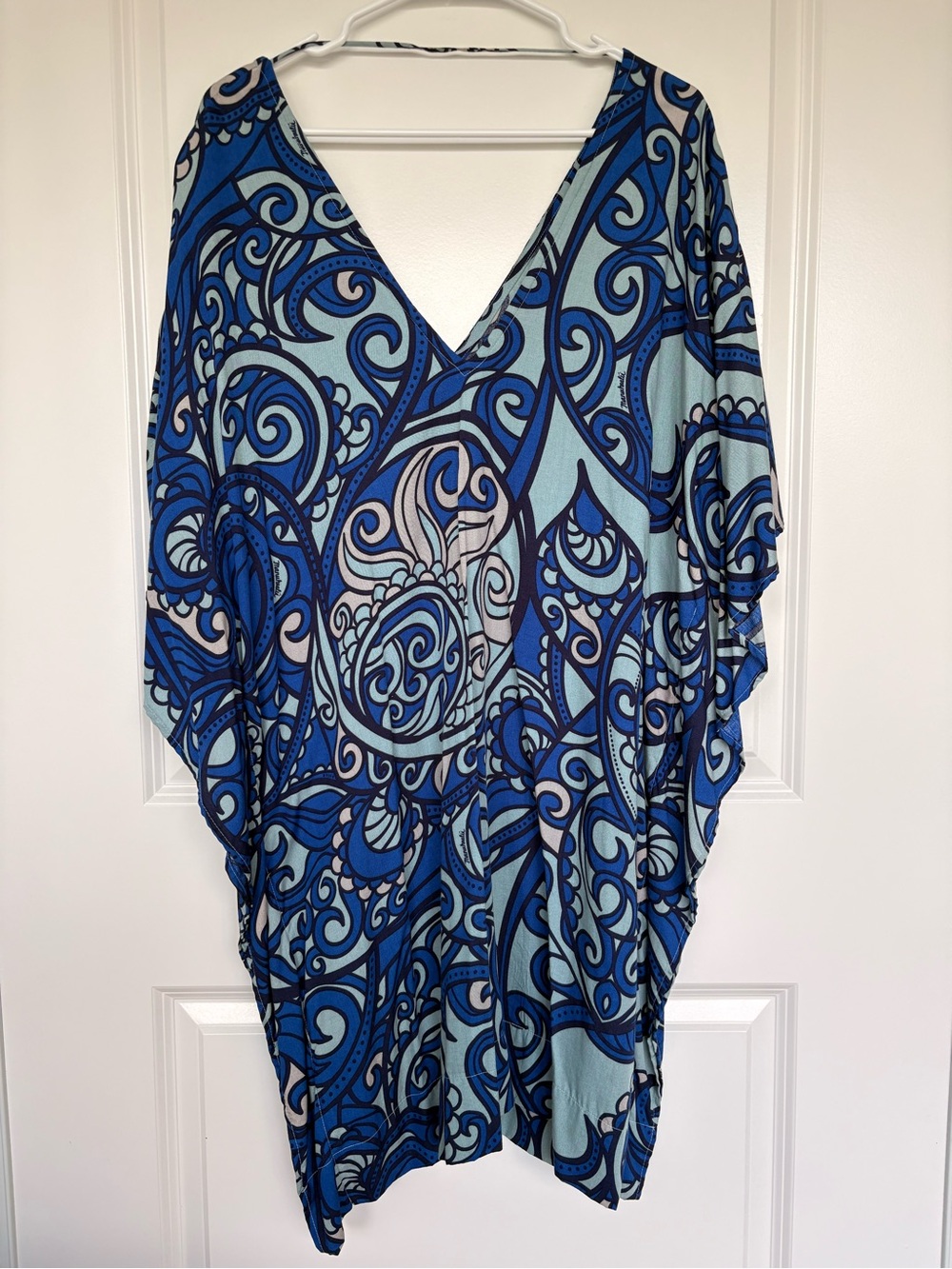 Manuhealiʻi Hawaii Blue Kaftan Tunic Dress XS/S